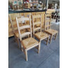 6 CHAISES CHÊNE BLOND PAILLÉ DOSSIER 3 BARREAUX 