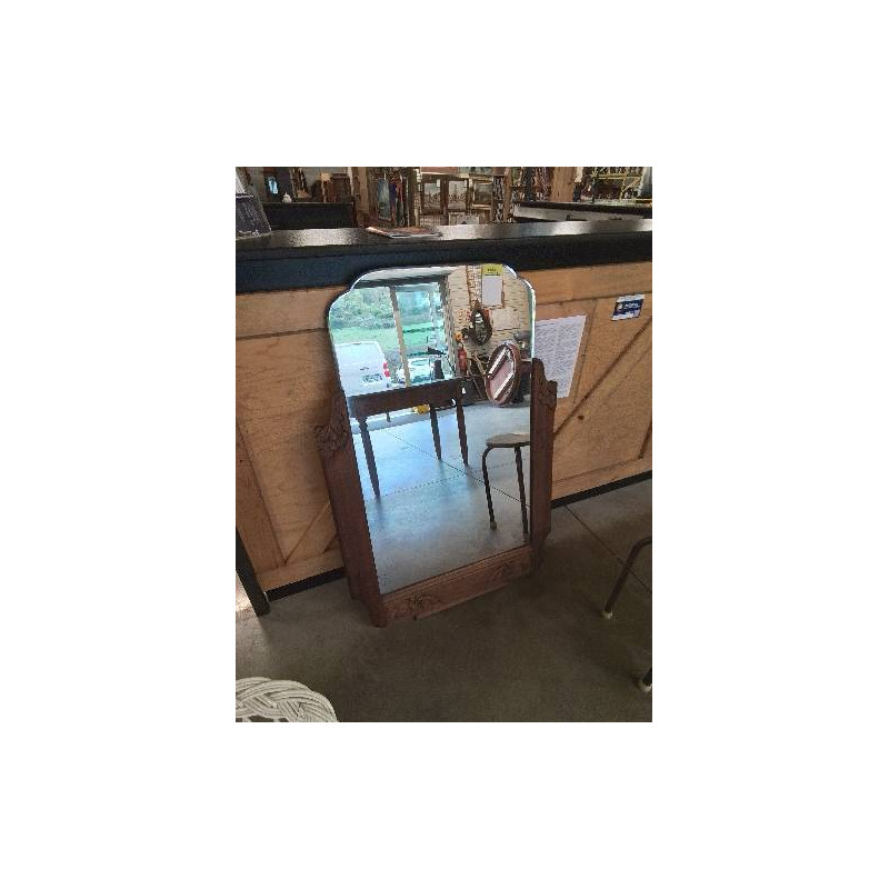 MIROIR CINTRE RECTANGULAIRE BOIS SCULPTÉ ART DÉCO 113X77CM