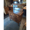 COMMODE COIFFEUSE A ROULETTES BOIS 3 TIROIRS STYLE DIRECTOIRE 