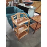 ÉTAGÈRE CINTRÉ 3 TABLETTES ROTIN ET VANNERIE ANNÉES 60