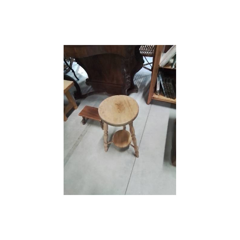 SELLETTE RONDE TRIPODE BOIS CLAIR