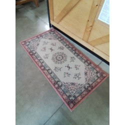TAPIS LAINE VIEUX ROSE ECRU...