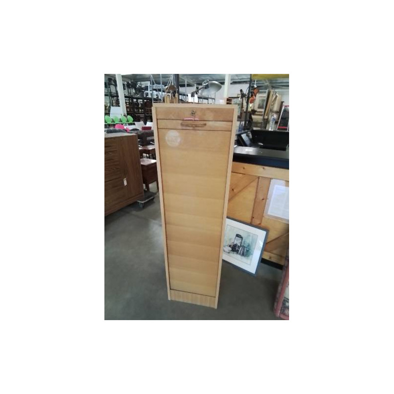 CLASSEUR A RIDEAU BOIS CLAIR ANNÉES 50