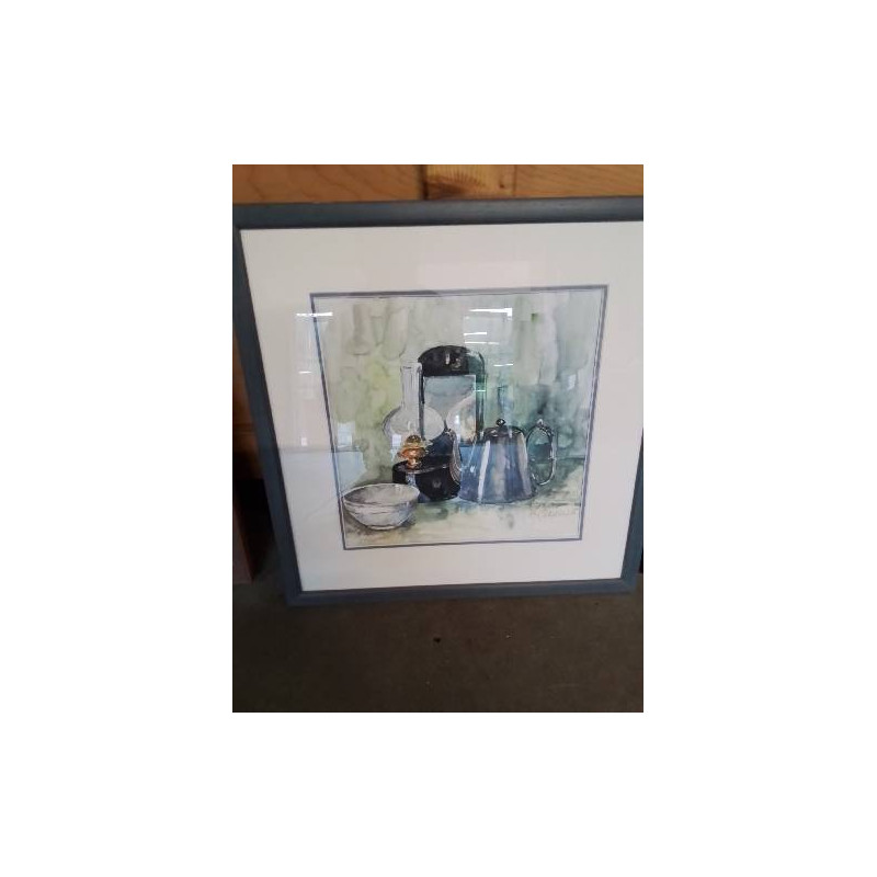 AQUARELLE NATURE MORTE A LA THÉIÈRE AM SAVALLE