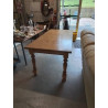 TABLE RECTANGULAIRE BOIS CLAIR PIEDS TOURNÉS BALUSTRE 180X85X75,5CM
