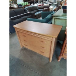 COMMODE BOIS CLAIR 4 TIROIRS 