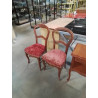 PAIRE DE CHAISES NAPOLÉON III ACAJOU ASSISE  VELOURS ROUGE 