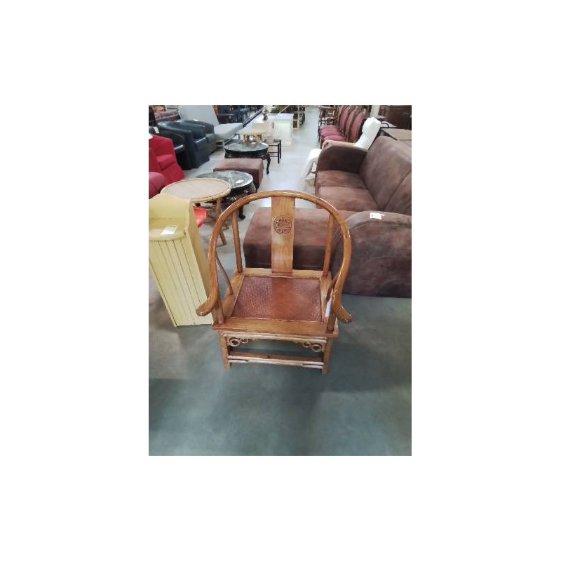 FAUTEUIL CHINOIS ASSISE GAINEE PAILLE DE RIZ