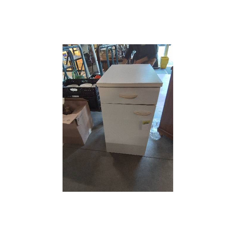 ÉLÉMENT DE CUISINE BAS BOIS BLANC 1 PORTE 1 TIROIR 
