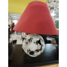 LAMPE BOULE METAL AUX FEAJ ROUGE