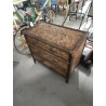 COMMODE BOIS ET ROTIN 3 TIROIRS 