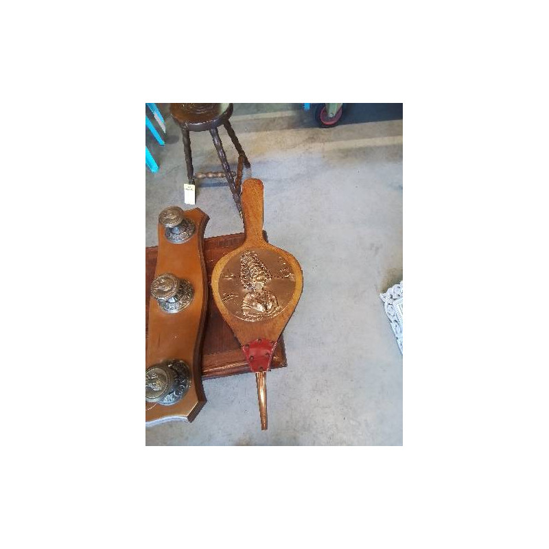 SOUFFLET DE CHEMINÉE BOIS ET CUIVRE 