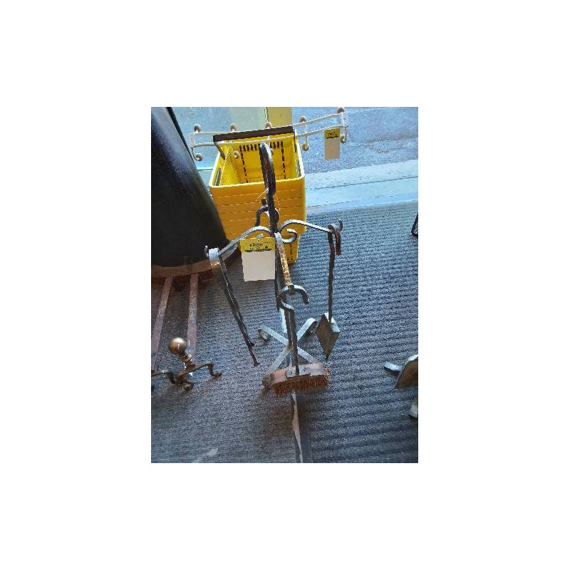 SERVITEUR DE CHEMINÉE FER FORGÉ 5 PIECES