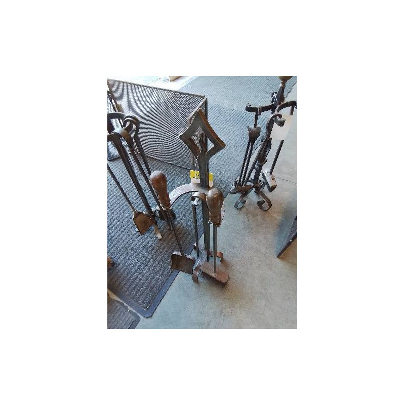 SERVITEUR DE CHEMINÉE FER FORGÉ 4 PIÈCES 