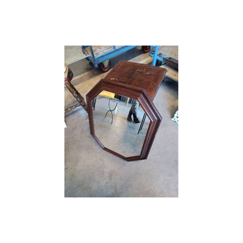 MIROIR OCTOGONAL BOIS MOULURÉ 