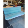 CANAPÉ CONVERTIBLE TISSU BLEU PIEDS BOIS CLAIR