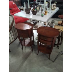 PAIRE DE CHEVETS OVALE BOIS...