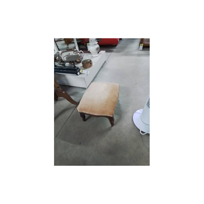 REPOSE PIEDS BOIS CAPITONNÉ VELOURS OCRE