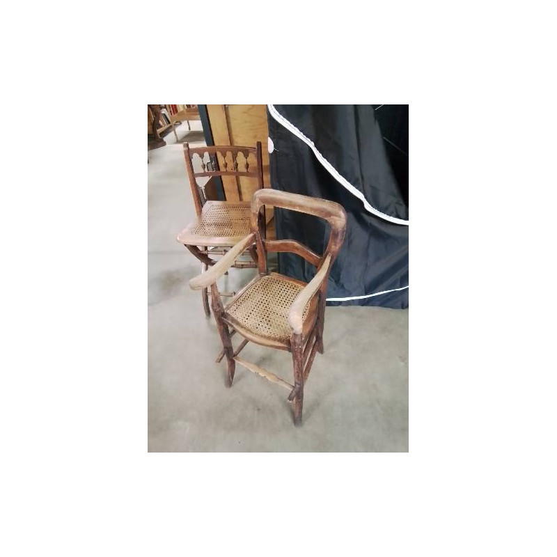 CHAISE HAUTE ENFANT BOIS ASSISE CANNÉE FIN XIXE