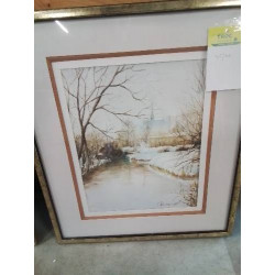 AQUARELLE FORÊT ET LAC...