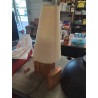 LAMPE STYLE ART DÉCO BOIS CLAIR AJ CONIQUE ECRU