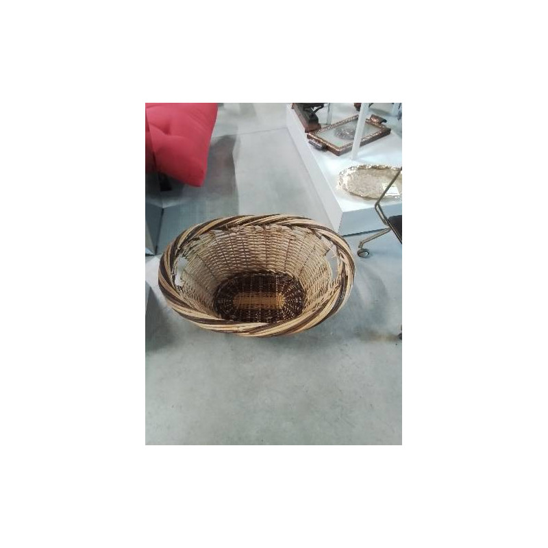 CORBEILLE VANNERIE BICOLORE