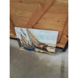 HUILE SUR TOILE BARQUES  A...