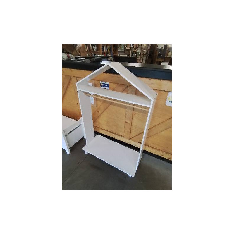 PORTANT MAISONNETTE ENFANT BOIS BLANC 