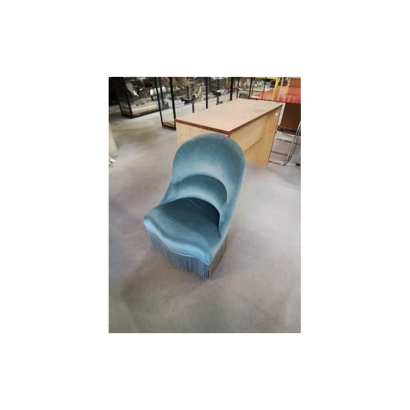 CHAUFFEUSE VELOURS BLEU FRANGE