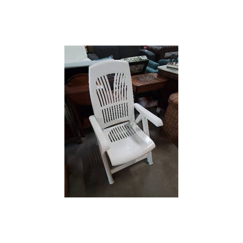 FAUTEUIL DE JARDIN PLIANT ET AJUSTABLE RÉSINE BLANC SHAF
