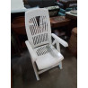FAUTEUIL DE JARDIN PLIANT ET AJUSTABLE RÉSINE BLANC SHAF