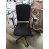 FAUTEUIL DE BUREAU A ROULETTES RÉSINE ET TISSU NOIR 