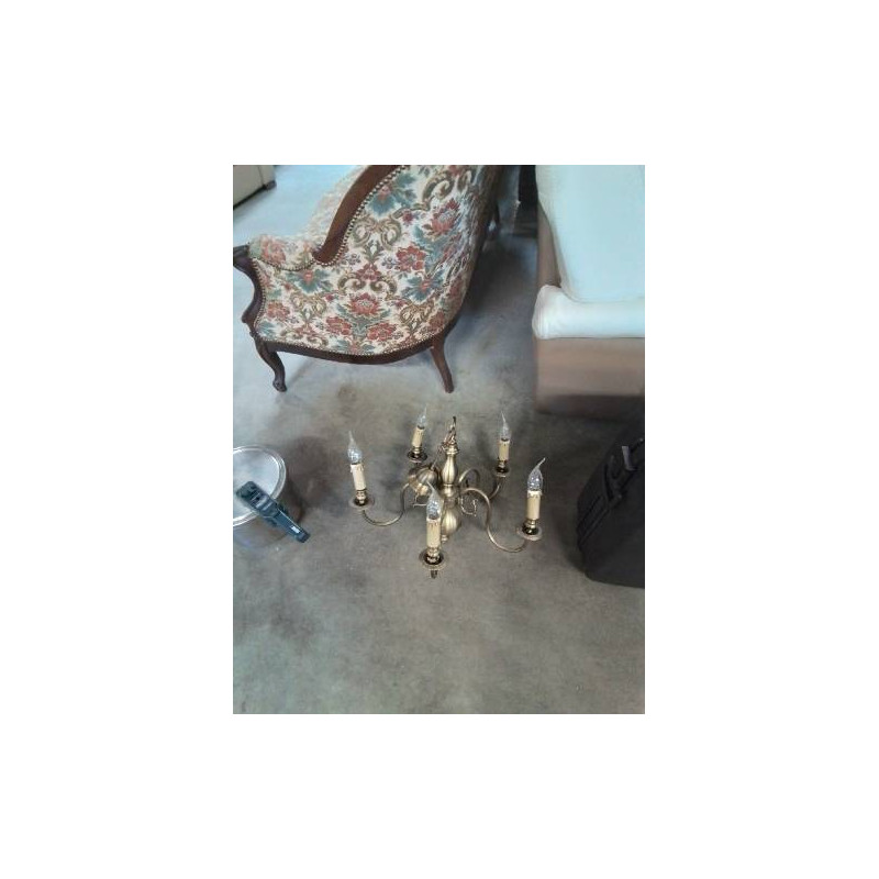 LUSTRE HOLLANDAIS LAITON 5 FEUX 