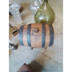BARRIQUE DE TABLE BOIS CERCLÉ 