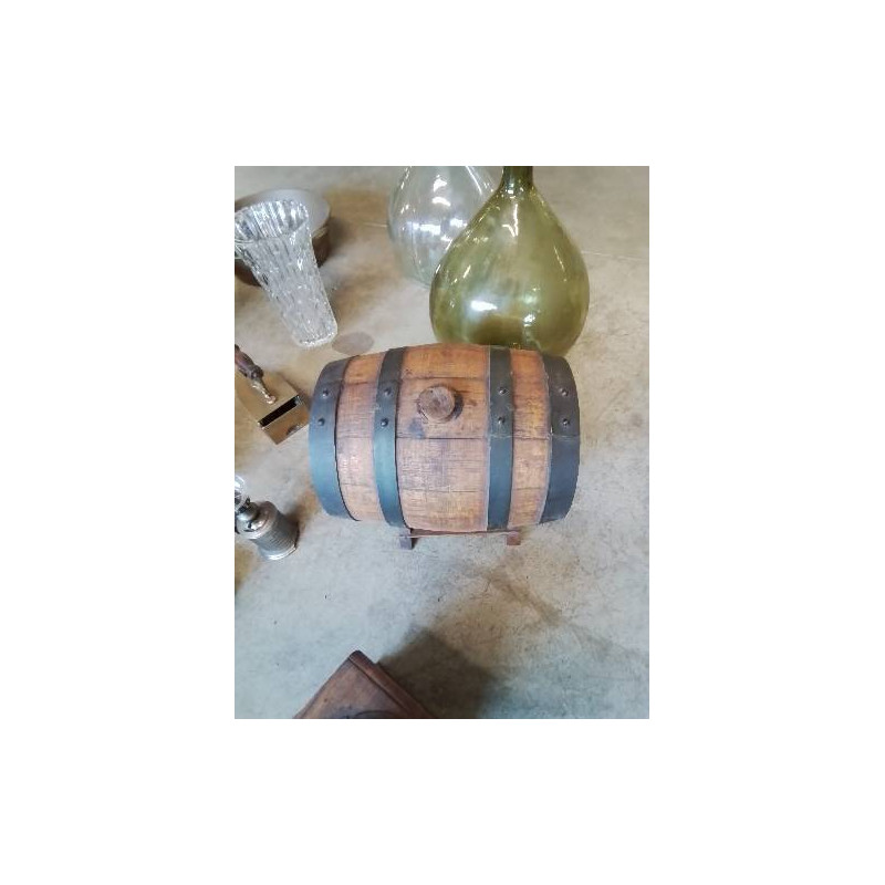 BARRIQUE DE TABLE BOIS CERCLÉ 