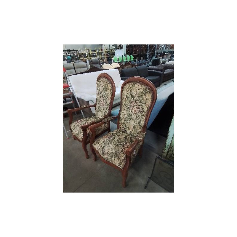 VOLTAIRE BOIS CAPITONNÉ TISSU FLEURI 