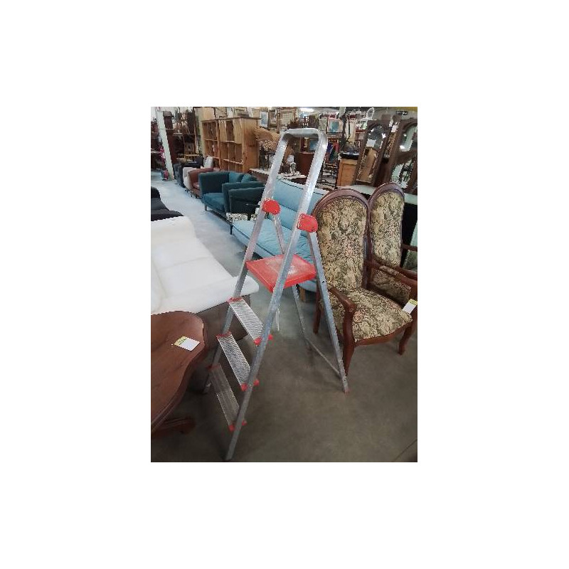 ESCABEAU ALU ET RÉSINE ROUGE 4 MARCHES