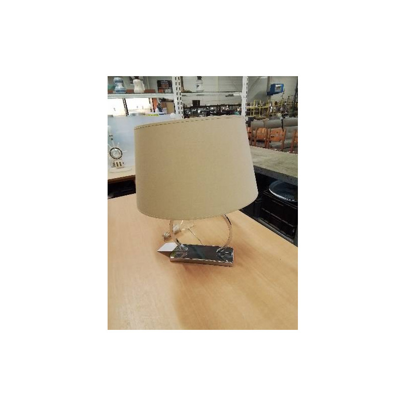 LAMPE PIÈTEMENT MÉTAL CHROMÉ AJ BEIGE 