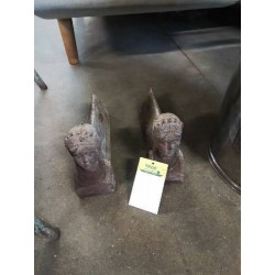 PAIRE DE CHENETS FONTE...