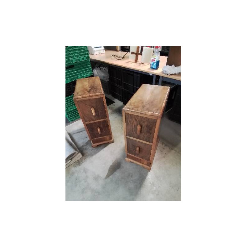 CONSOLE BOIS 2 TIROIRS ART DÉCO 