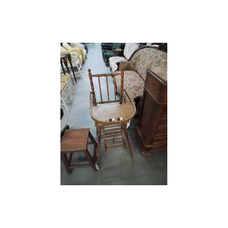 CHAISE HAUTE BEBE BOIS CLAIR ANNÉES 50