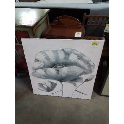 CADRE ECRU TAUPE FLEURS