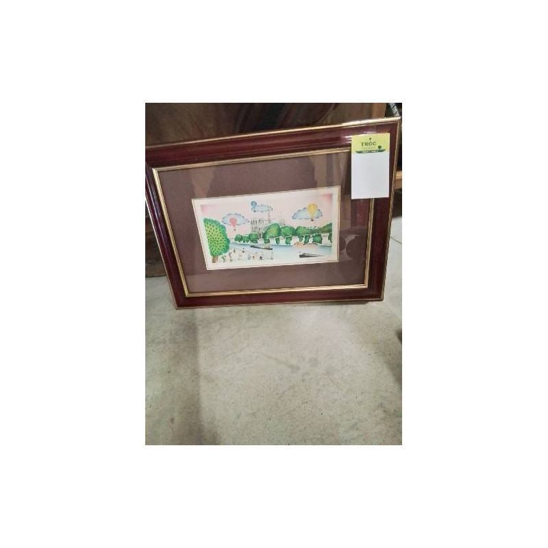 LITHOGRAPHIE CONTRESIGNEE MONGOLFIERE VALERIE HERMANT