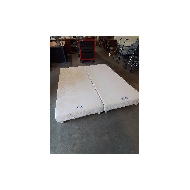 PAIRE DE SOMMIERS TAPISSER A LATTES AVEC PIEDS DUNLOPILLO 2X80X200CM