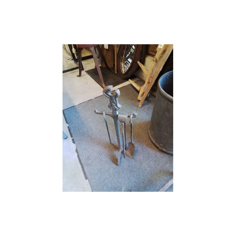 SERVITEUR DE CHEMINÉE FER FORGÉ 4 PIÈCES 