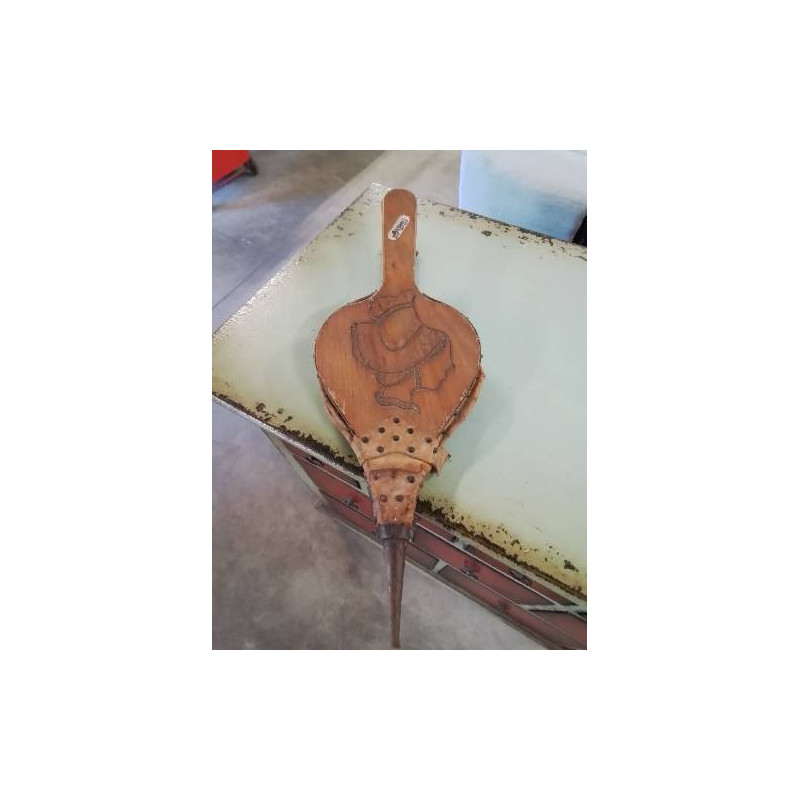 SOUFFLET DE CHEMINÉE BOIS ET CUIR 