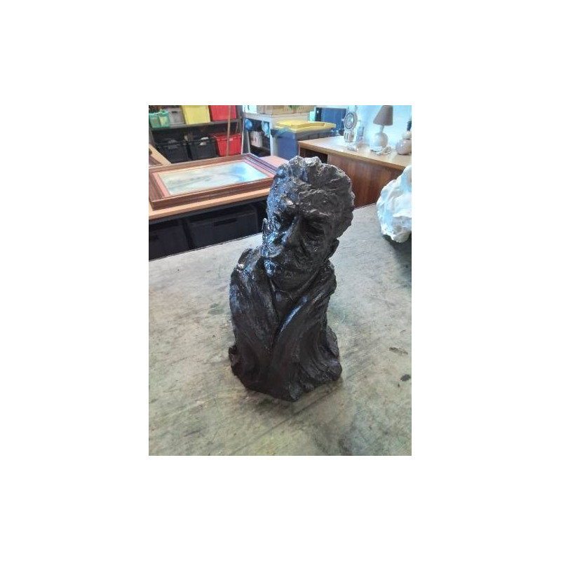SCULPTURE BUSTE GUY DE MAUPASSANT RÉSINE COMPOSITE 32CM JEAN MARC DE PAS