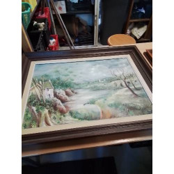 HUILE SUR PANNEAU PAYSAGE...