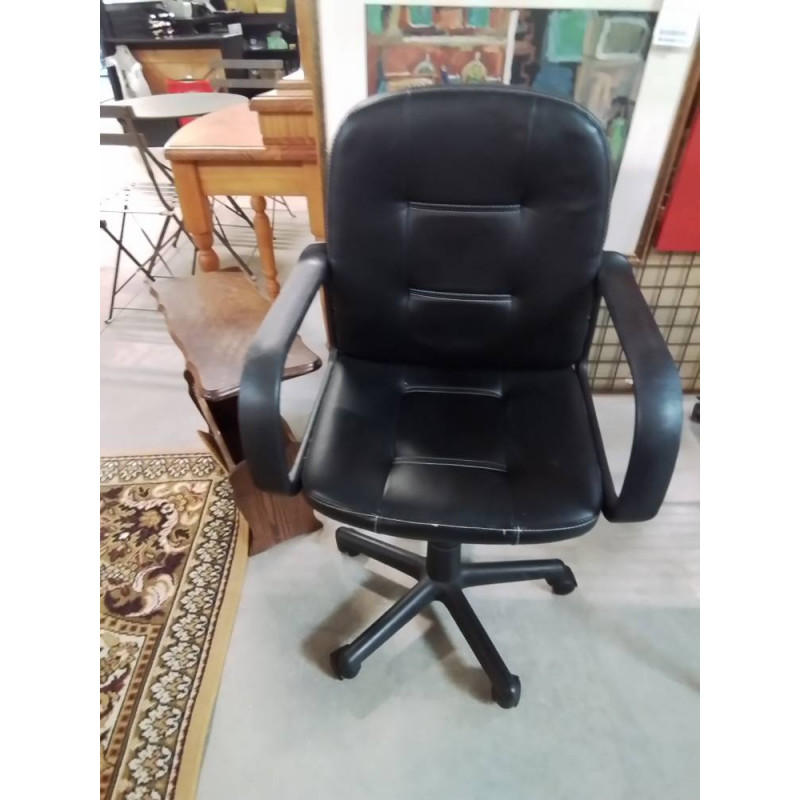 FAUTEUIL DE BUREAU A ROULETTES PU NOIR