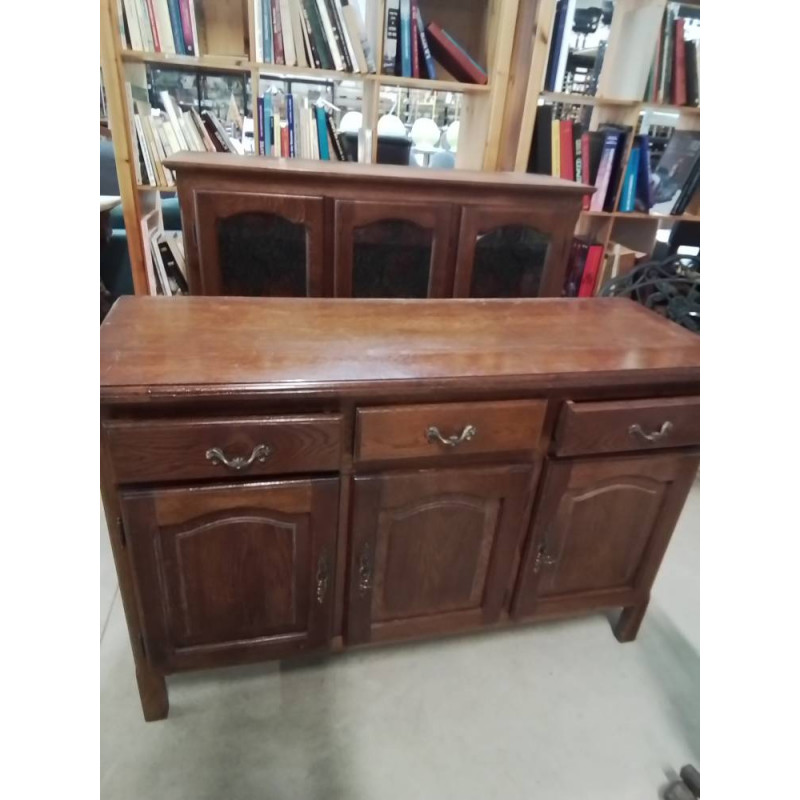 BUFFET 2 CORPS VITRE 6 PORTES 3 TIROIRS